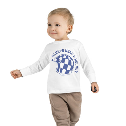 Toddler Long Sleeve "Always Wear A Helmet" Tee