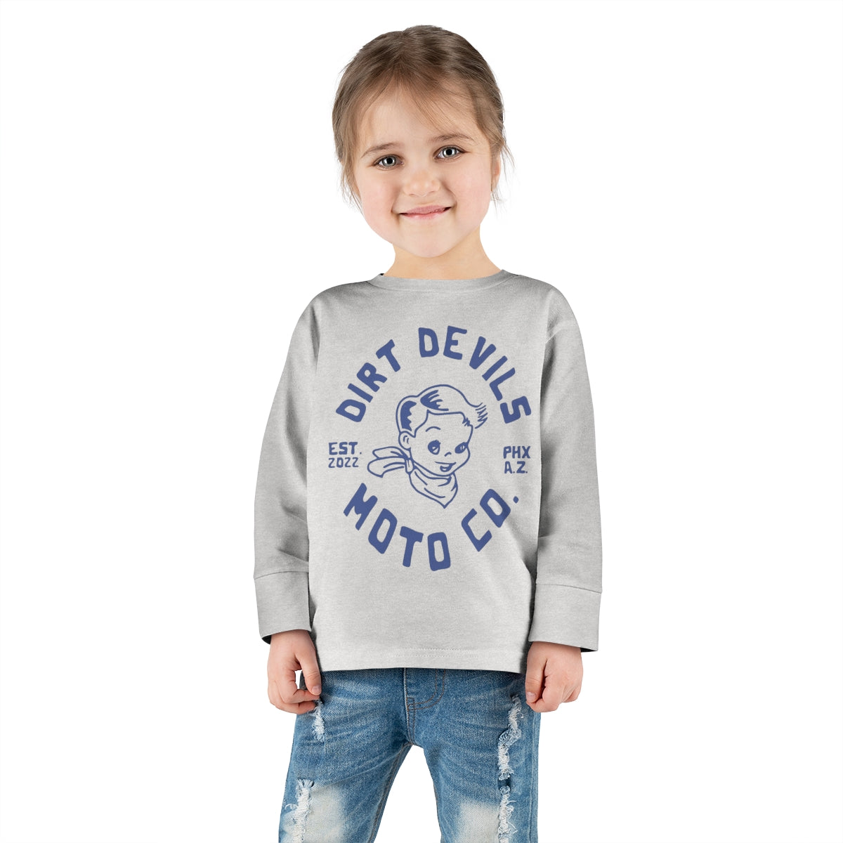 Toddler Long Sleeve "Dirt Devils Motor Co." Graphic Tee