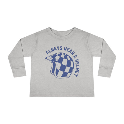 Toddler Long Sleeve "Always Wear A Helmet" Tee