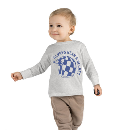 Toddler Long Sleeve "Always Wear A Helmet" Tee