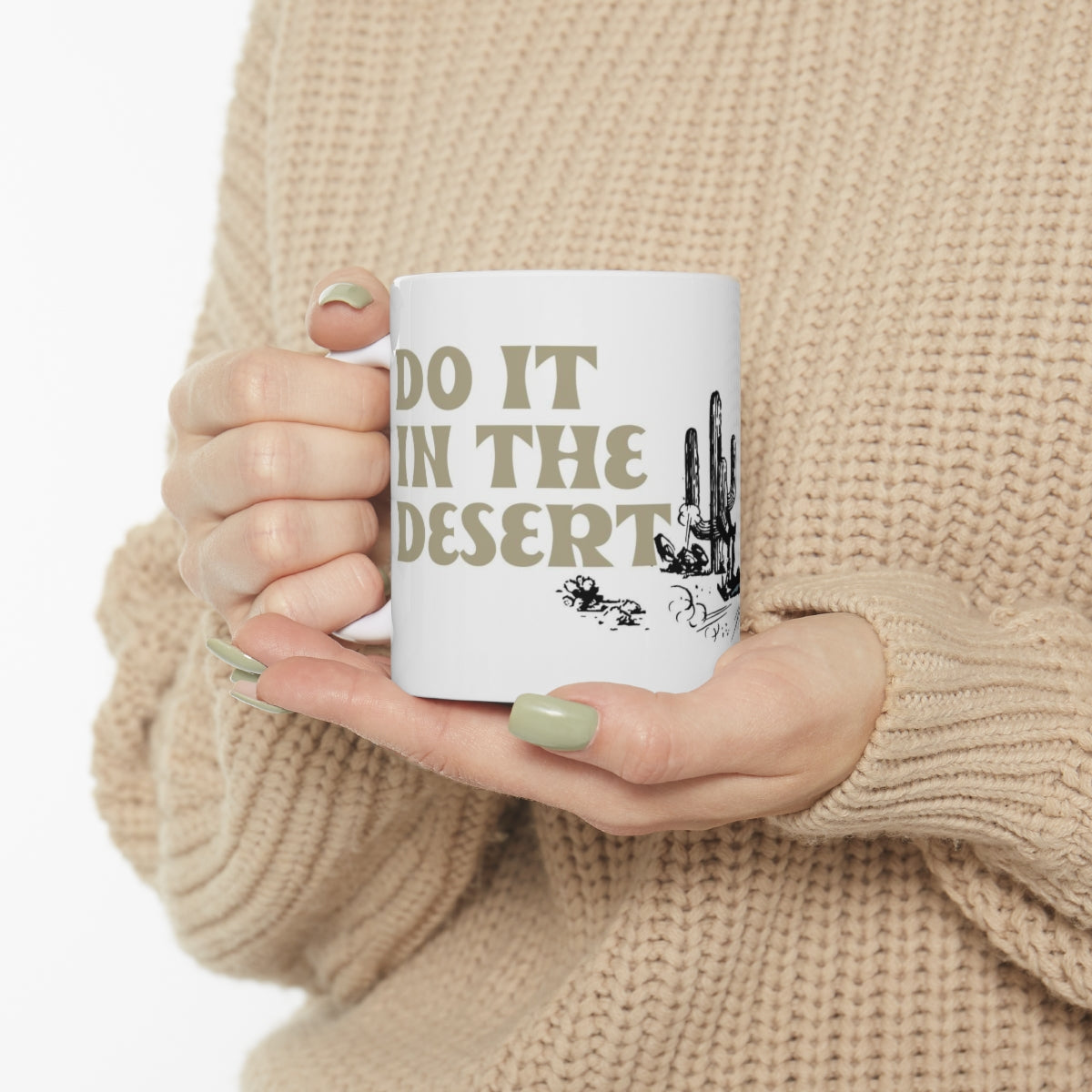 Standard Size "Do it in the Desert" Cactus Jumpers Ceramic Mug 11oz